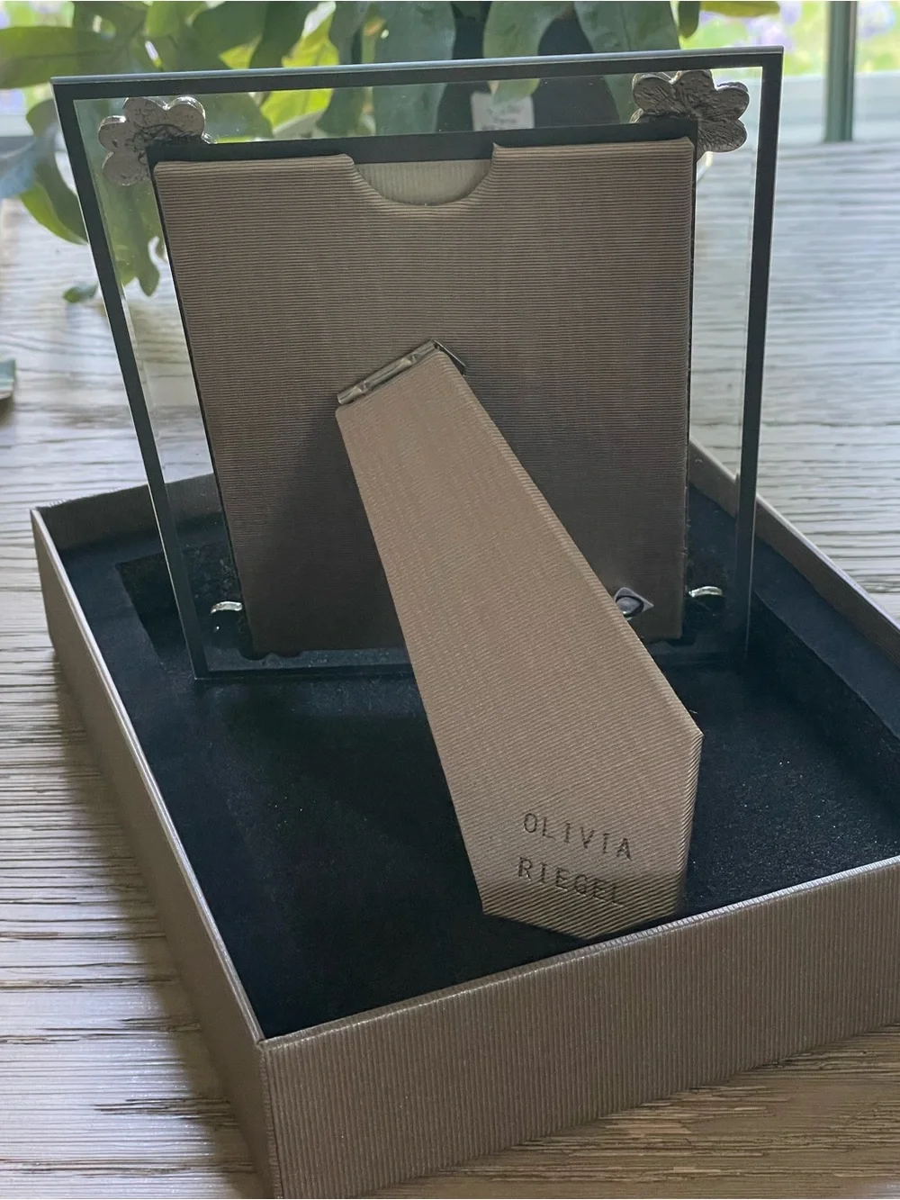 NIB | Olivia Riegel Paw Print Frame 4x6 Crystal Paw Print Glass Photo Frame